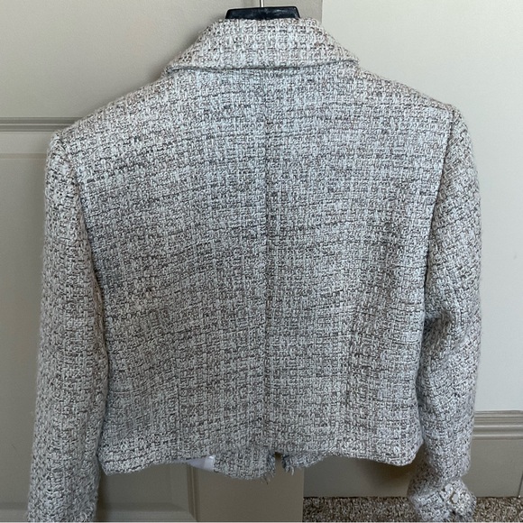 Paige Tweed Cropped Blazer with pearl like buttons - Picture 2 of 8